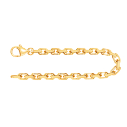 Armband als Ankerkette diamantiert in Gelbgold 585 / 14K, 17 cm lang, 3,8 mm breit, Gewicht ca. 12.4 g.