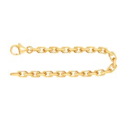 Armband als Ankerkette diamantiert in Gelbgold 585 / 14K, 20 cm lang, 3,8 mm breit, Gewicht ca. 14.6 g.