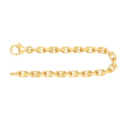 Armband als Ankerkette diamantiert in Gelbgold 750 / 18K, 16 cm lang, 3,8 mm breit, Gewicht ca. 14.5 g.
