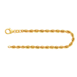 Armband als Kordelkette hohl Leichtversion in Gelbgold 585 / 14 Karat, 17 cm lang, 4.4 mm breit, Gewicht ca. 4 g.