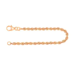 Armband als Kordelkette hohl in Gelbgold 585 / 14K, 18 cm lang, 3.3 mm breit, Gewicht ca. 3.2 g.