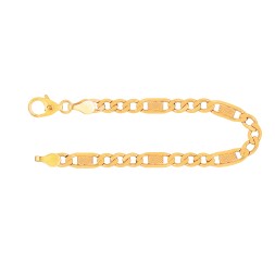 Armband als Fantasiekette in Gelbgold 585 / 14 K, 18,5 cm lang, 5,2mm breit, Gewicht ca. 4.5 g.