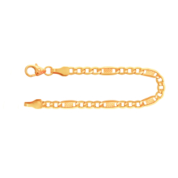 Armband als Fantasiekette in Gelbgold 375 / 9K, 19 cm lang, 3.5 mm breit, Gewicht ca. 1.9 g.