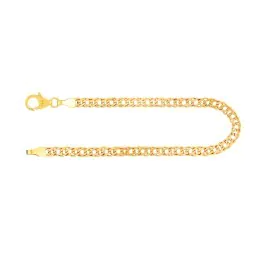Armband als Zwillingspanzerkette in Gelbgold 585 / 14 K, 22 cm lang, 3,9mm breit, Gewicht ca. 5.1 g.