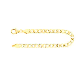 Armband als Panzerkette facettiert in Gelbgold 333 / 8 K, 22 cm lang, 5mm breit, Gewicht ca. 5.6 g.
