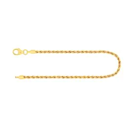 Armband als Kordelkette hohl Leichtversion in Gelbgold 750 / 18K, 18 cm lang, 2,1 mm breit, Gewicht ca. 1.5 g.
