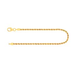 Armband als Kordelkette hohl Leichtversion in Gelbgold 750 / 18K, 18.5 cm lang, 2,1 mm breit, Gewicht ca. 1.6 g.
