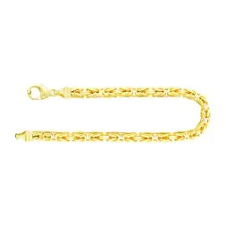 Armband als Königskette in Gelbgold 585 / 14 K, 21,5 cm lang, 4,3mm breit, Gewicht ca. 24.5 g.