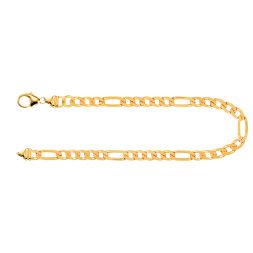 Armband als Figarokette diamantiert in Gelbgold 750 / 18K, 20 cm lang, 3,4 mm breit, Gewicht ca. 7.2 g.