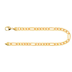 Armband als Figarokette diamantiert in Gelbgold 750 / 18K, 22 cm lang, 3,4 mm breit, Gewicht ca. 7.9 g.