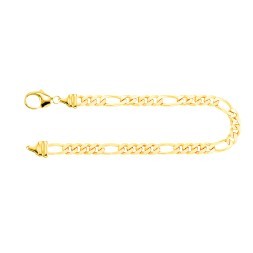 Armband als Figarokette diamantiert in Gelbgold 750 / 18K, 18 cm lang, 4,3 mm breit, Gewicht ca. 10.2 g.