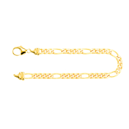 Armband als Figarokette diamantiert in Gelbgold 750 / 18K, 22 cm lang, 4,3 mm breit, Gewicht ca. 12.5 g.