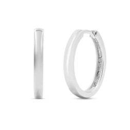 Ohrringe, Creolen, Weißgold 750 / 18K, Außendurchmesser 20 mm, Breite 2.7 mm, Gewicht ca. 5.0 g