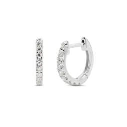 0,19 Karat Diamant Creolen, Weißgold 750 / 18K, Außendurchmesser 10.3 mm, Breite 11.1 mm, Gewicht ca. 1.4 g