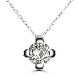 0,05 Karat Diamant Anhänger 4-er Krappe, Weißgold 585 / 14K, Höhe 4.8 mm, Breite 3.3 mm, Gewicht ca. 0.10 g