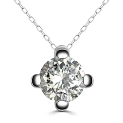 0,1 Karat Diamant Anhänger 4-er Krappe, Weißgold 585 / 14K, Höhe 5.8 mm, Breite 4 mm, Gewicht ca. 0.14 g