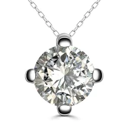 0,2 Karat Diamant Anhänger 4-er Krappe, Weißgold 585 / 14K, Höhe 6.4 mm, Breite 4.7 mm, Gewicht ca. 0.18 g