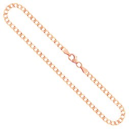 Goldkette als Panzerkette facettiert in Rotgold 585 / 14K, 45 cm lang, 3,1 mm breit, Gewicht ca. 6.5 g.