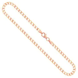 Goldkette als Panzerkette facettiert in Rotgold 585 / 14K, 45 cm lang, 3,1 mm breit, Gewicht ca. 6.5 g.