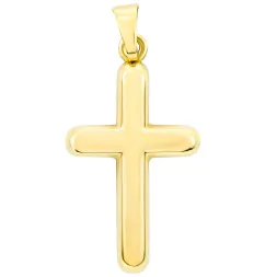 Anhänger Kreuz poliert, Gelbgold 585 / 14K, Höhe 21.0 mm, Breite 13.9 mm, Gewicht ca. 1.07 g