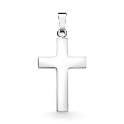 Anhänger Kreuz glanz , Weißgold 585 / 14K, Höhe 21 mm, Gewicht ca. 0,9 g