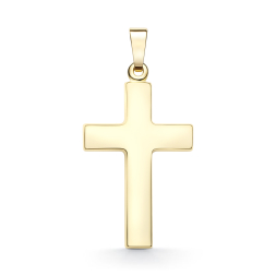 Anhänger Kreuz glanz , Gelbgold 333 / 8K, Höhe 24 mm, Gewicht ca. 0,85 g