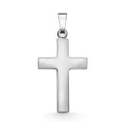 Anhänger Kreuz seidenmatt Weißgold in 21 mm