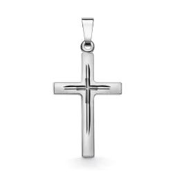 Anhänger Kreuz seidenmatt/diamantiert, Weißgold 333 / 8K, Höhe 21.0 mm, Gewicht ca. 0.67 g