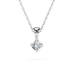 0,08 Karat Diamant Anhänger 4 Krappe Weißgold 585 (14K) mit Goldkette für Damen