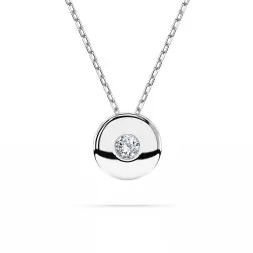0,04 Karat Diamant Anhänger Zarge Weißgold 585 (14K) mit Goldkette für Damen