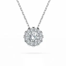 Diamantanhänger in 0,1 Karat, Weißgold 585 / 14 Karat, mit einer 585ger Goldkette