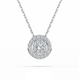 0,11 Karat Diamant Anhänger Weißgold 585 (14K) mit Goldkette für Damen