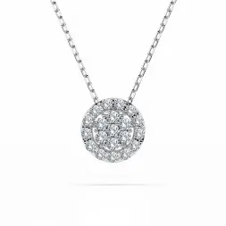 0,19 Karat Diamant Anhänger Weißgold 585 (14K) mit Goldkette für Damen