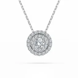 0,24 Karat Diamant Anhänger Weißgold 585 (14K) mit Goldkette für Damen