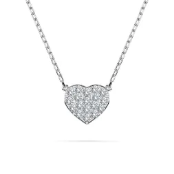0,09 Karat Diamant Anhänger Herz Weißgold 585 (14K) mit Goldkette für Damen