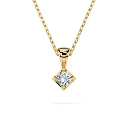 0,08 Karat Diamant Anhänger 4 Krappe Gelbgold 585 (14K) mit Goldkette für Damen