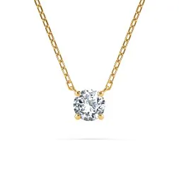 0,15 Karat Diamant Anhänger Gelbgold 585 (14K) mit Goldkette für Damen