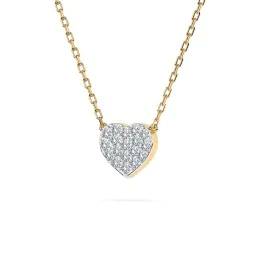 0,09 Karat Diamant Anhänger Herz Gelbgold 585 (14K) mit Goldkette für Damen