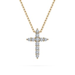 Diamantanhänger in 0,09 Karat, Gelbgold 585 / 14 Karat, mit einer 585ger Goldkette