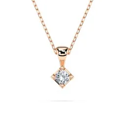 0,08 Karat Diamant Anhänger 4 Krappe Rotgold 585 (14K) mit Goldkette 45 für Damen
