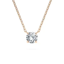 0,15 Karat Diamant Anhänger Rotgold 585 (14K) mit Goldkette für Damen