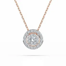 0,11 Karat Diamant Anhänger Rotgold 585 (14K) mit Goldkette für Damen