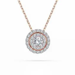 Diamantanhänger in 0,24 Karat, Rotgold 585 / 14 Karat, mit einer 585ger Goldkette