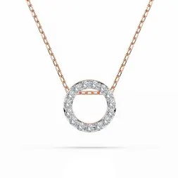 0,09 Karat Diamant Anhänger Rotgold 585 (14K) mit Goldkette für Damen