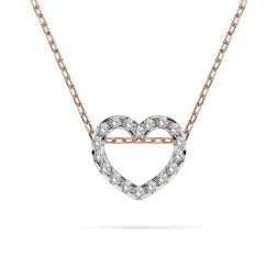 0,09 Karat Diamant Anhänger Herz Rotgold 585 (14K) mit Goldkette für Damen