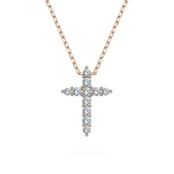 Diamantanhänger in 0,09 Karat, Rotgold 585 / 14 Karat, mit einer 585ger Goldkette