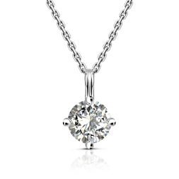 Diamantanhänger in 0,05 Karat, Weißgold 585 / 14 Karat, mit einer 585ger Goldkette in 42 cm lang, 0,8 mm breit, Gewicht ca. 1,96 g.