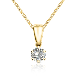 Diamantanhänger in 0,10 Karat, Gelbgold 585 / 14 Karat, mit einer 585ger Goldkette in 42 cm lang, 0,8 mm breit, Gewicht ca. 2,03 g.