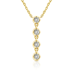 Diamantanhänger in 0,16 Karat, Gelbgold 585 / 14 Karat, mit einer 585ger Goldkette in 43 cm lang, 0,9 mm breit, Gewicht ca. 2,11 g.
