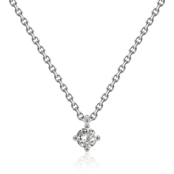 Diamantanhänger in 0,15 Karat, Weißgold 585 / 14 Karat, mit einer 585ger Goldkette in 42 cm lang, Gewicht ca. 1,73 g.